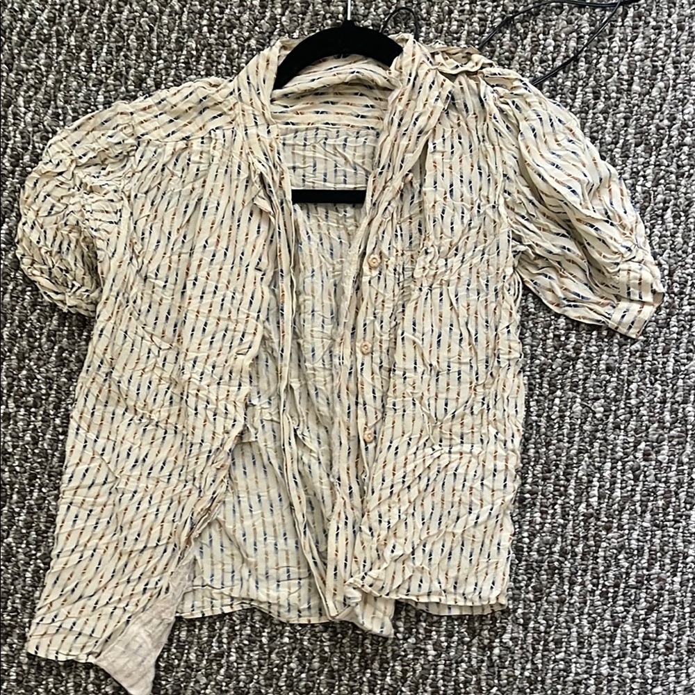 Striped Button-Up Blouse